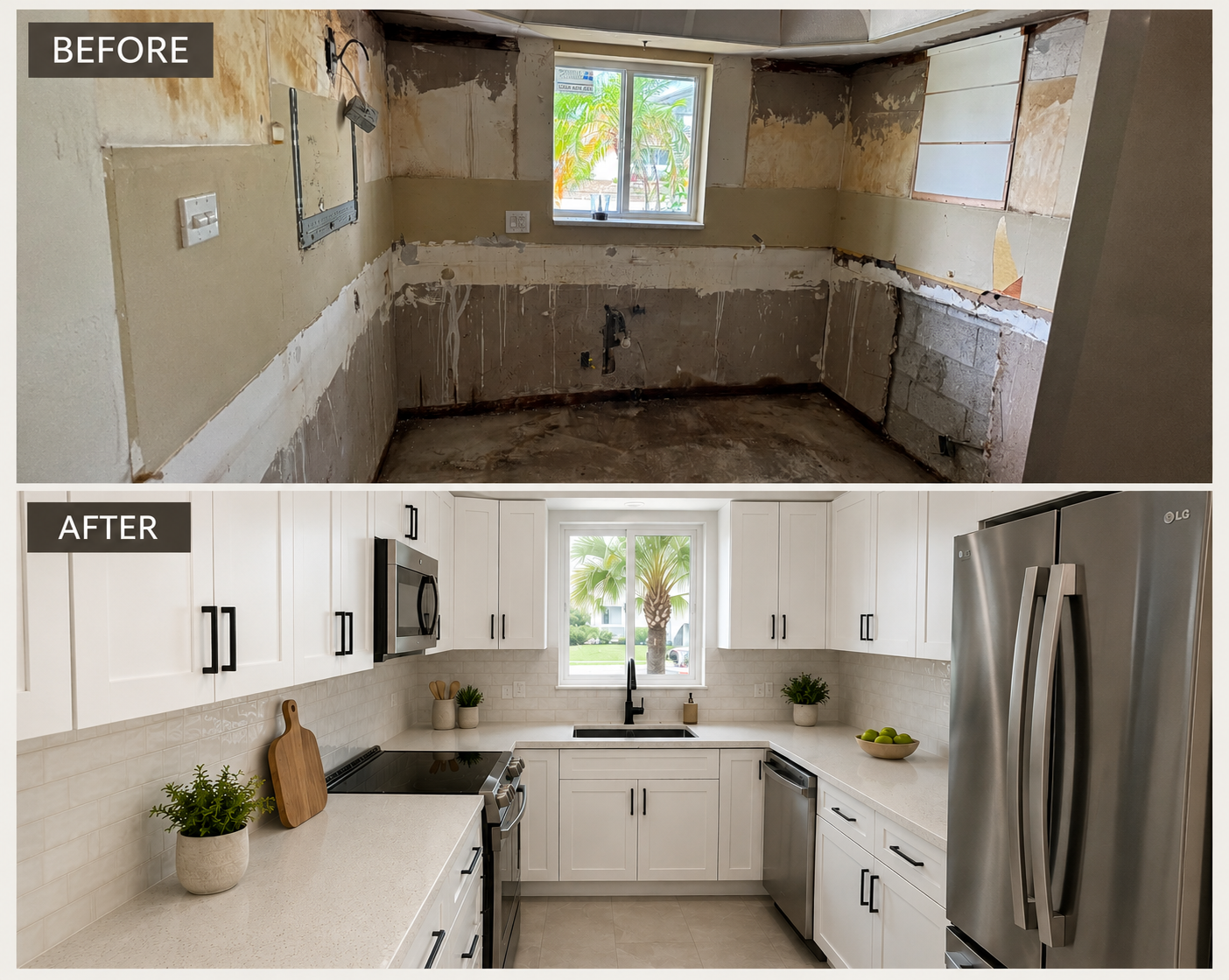 Modern White U-Shaped Kitchen